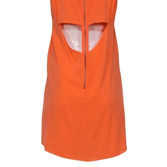 ALICE + OLIVIA Orange Silk Shift Dress with Cutouts - Picture 3 of 9